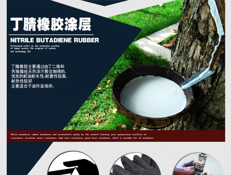 TOWA518藍(lán)紗黑丁腈涂層勞保手套圖片4