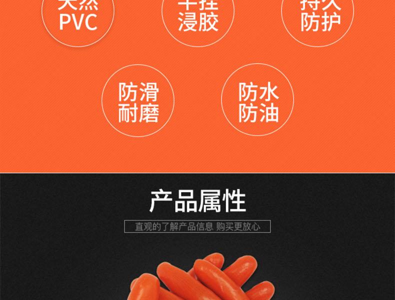 牛郎星P538桔紗桔PVC半掛手套圖片3