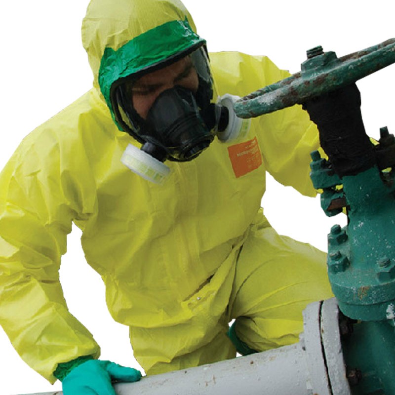 微護佳YE30-W-99-122-02 MC3000黃色雙袖雙褲腿帶腳套連體防化服圖片5