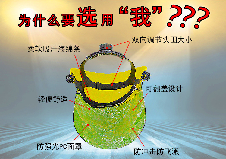 華特防強(qiáng)光PC電焊面罩圖片2