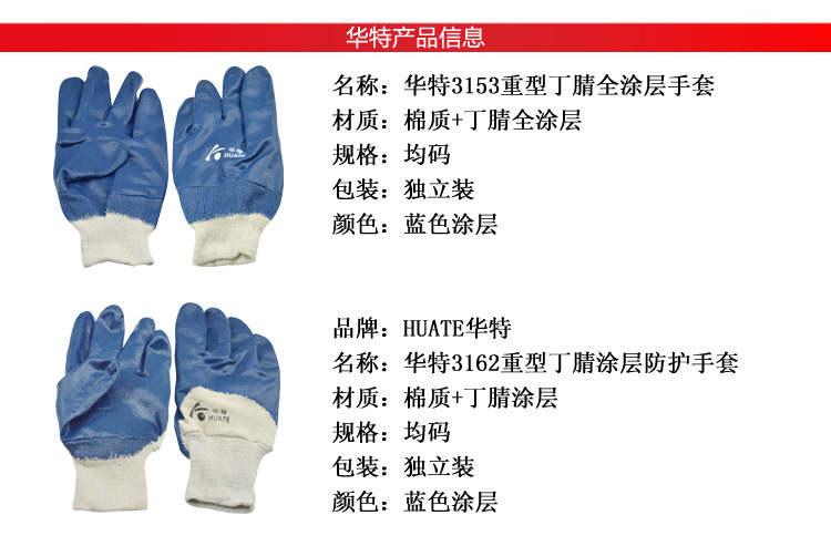 華特3153丁晴涂層勞保手套圖片1