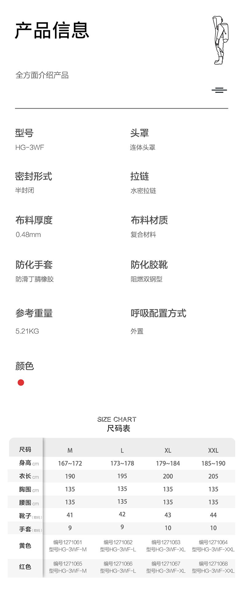 海固HG-3WF外置3級半封閉輕型防化服 酸堿防護服圖片3