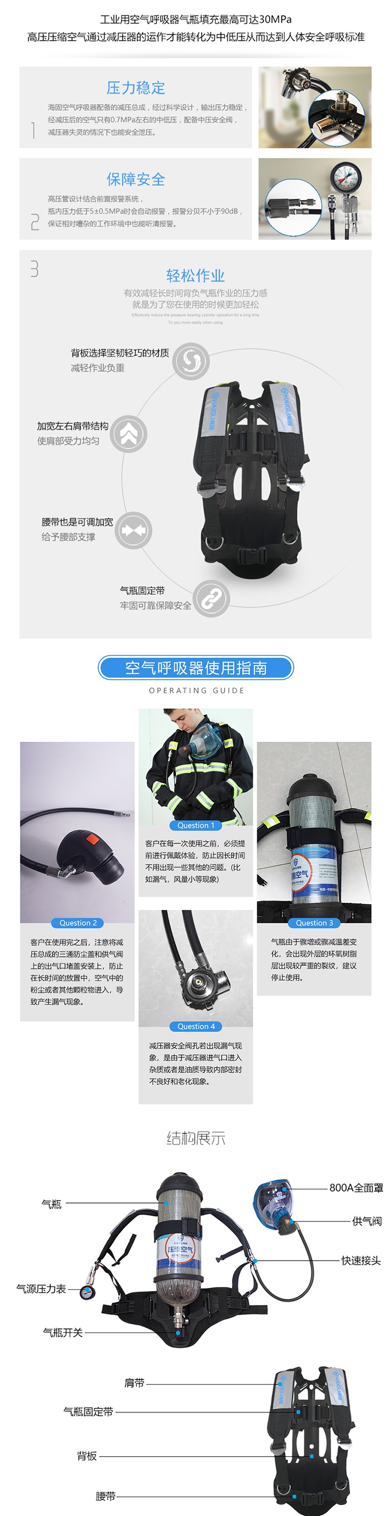 海固RHZKF9/30自給開(kāi)路式空氣呼吸器 壓縮空氣呼吸器圖片5