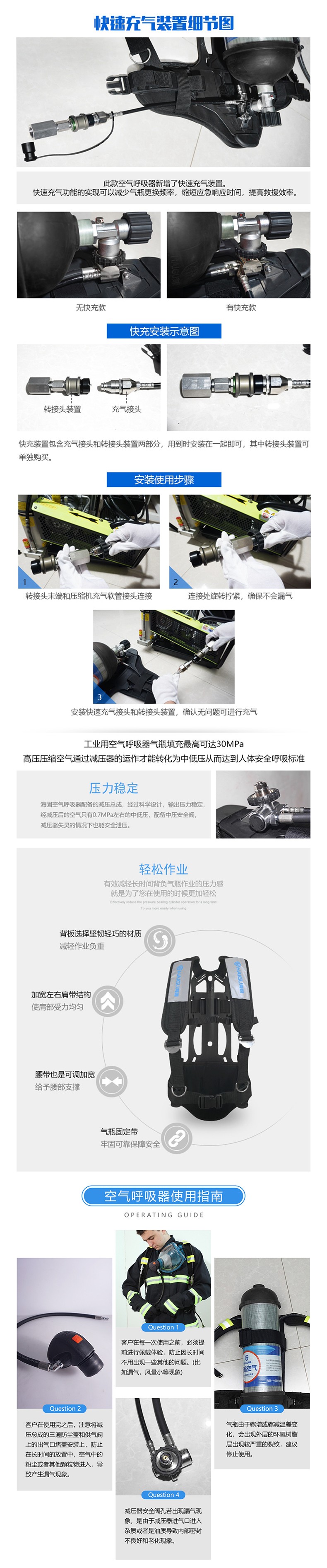 海固RHZKF6.8/30 多功能正壓式空氣呼吸器 遠(yuǎn)程通訊+抬頭顯示+快充裝置圖片3