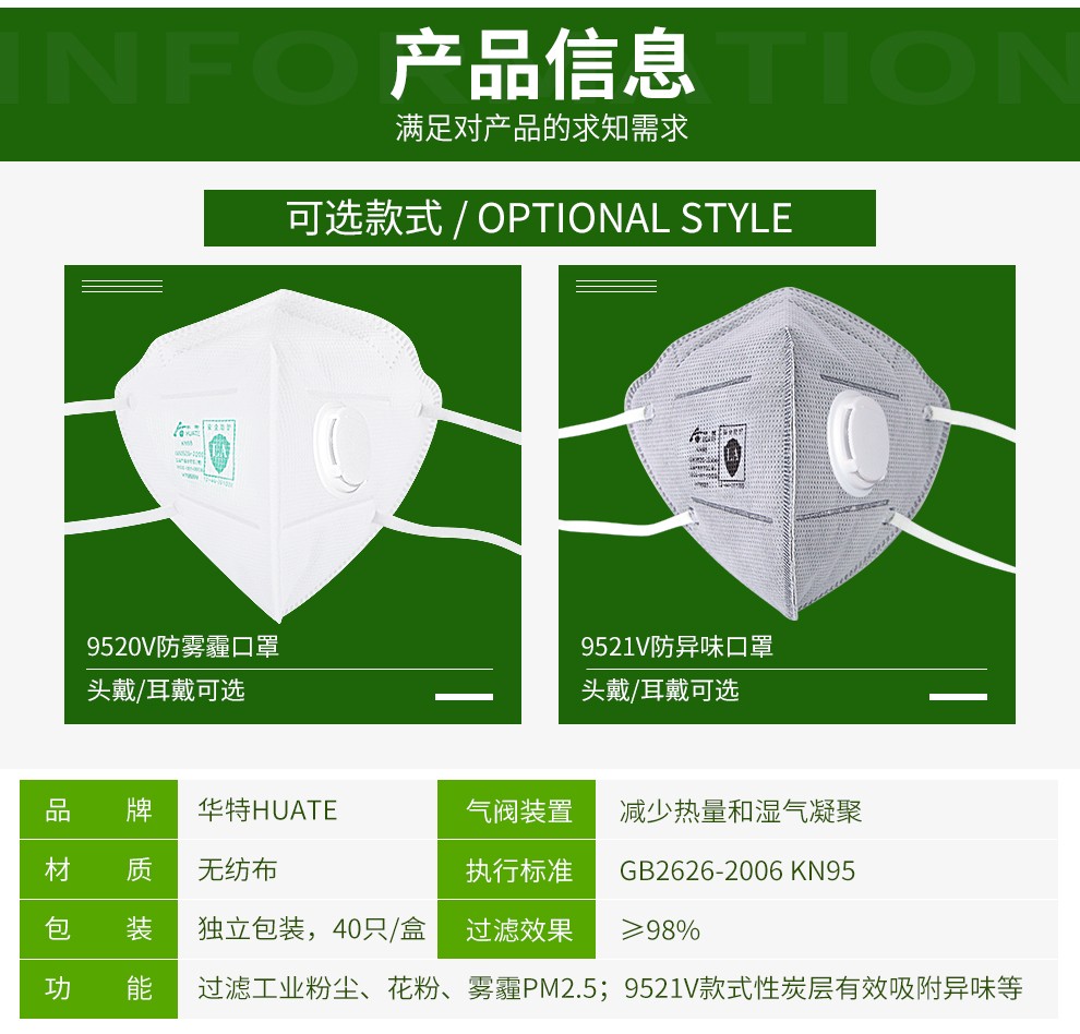 華特9520V防霧霾防塵口罩圖片7