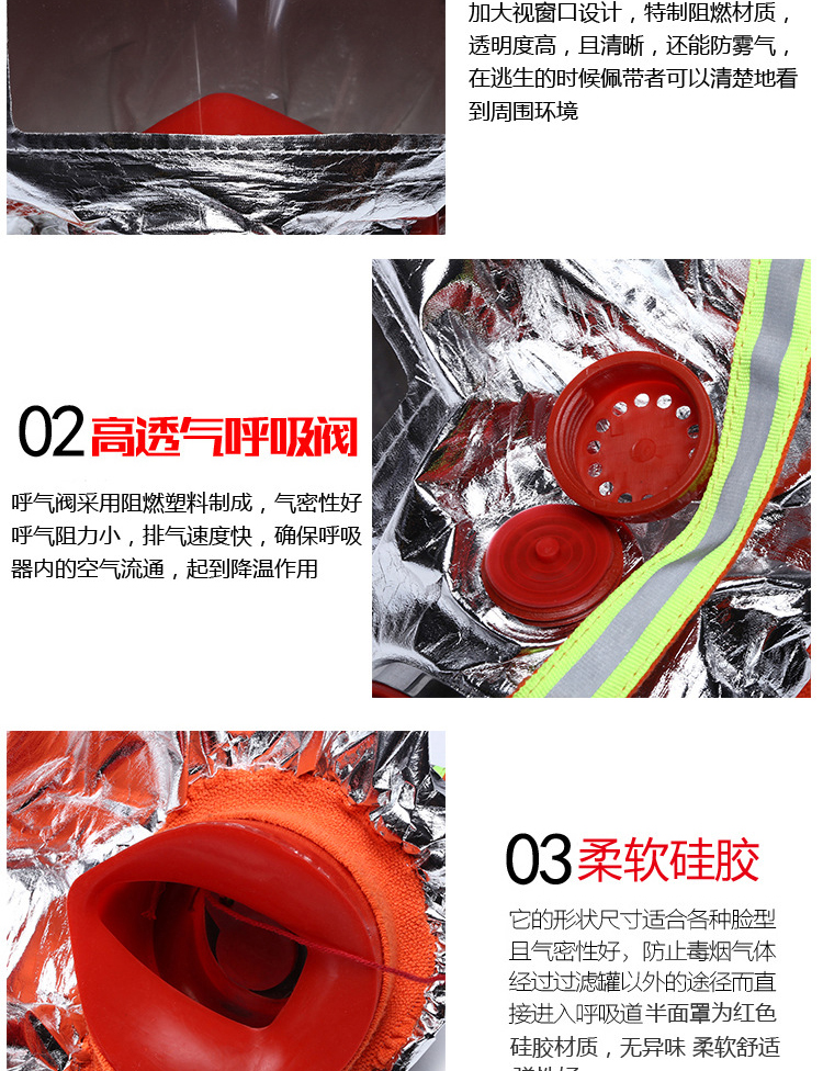 星工XGTS-2過(guò)濾式自救硅膠防毒面具圖片4