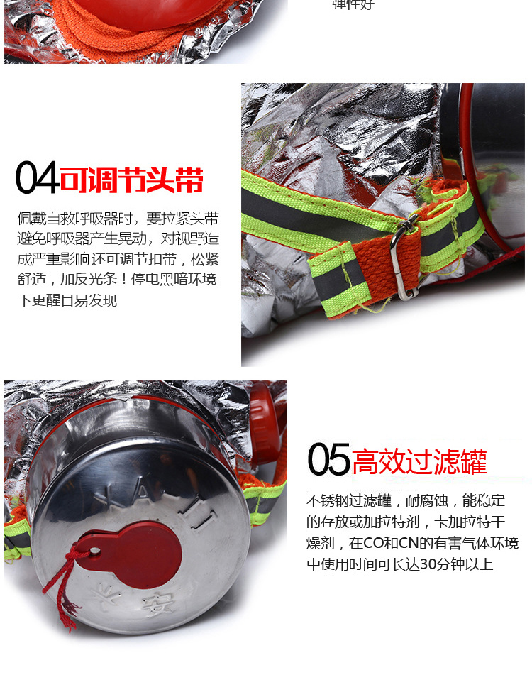 星工XGTS-2過(guò)濾式自救硅膠防毒面具圖片5