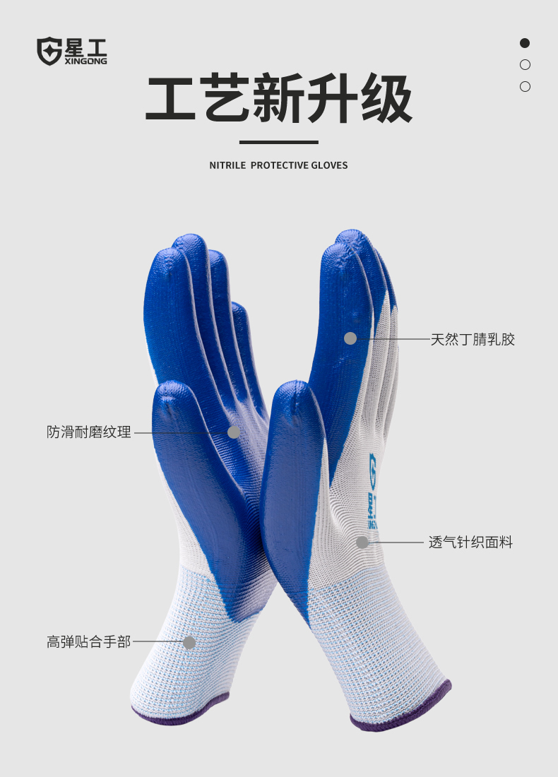 星工XGS-J9丁腈耐磨防滑勞保手套圖片3