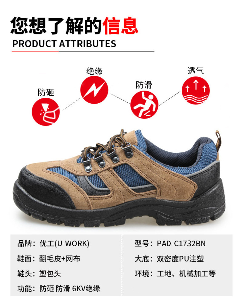 優(yōu)工PAD-C1732防砸6KV絕緣鞋圖片2