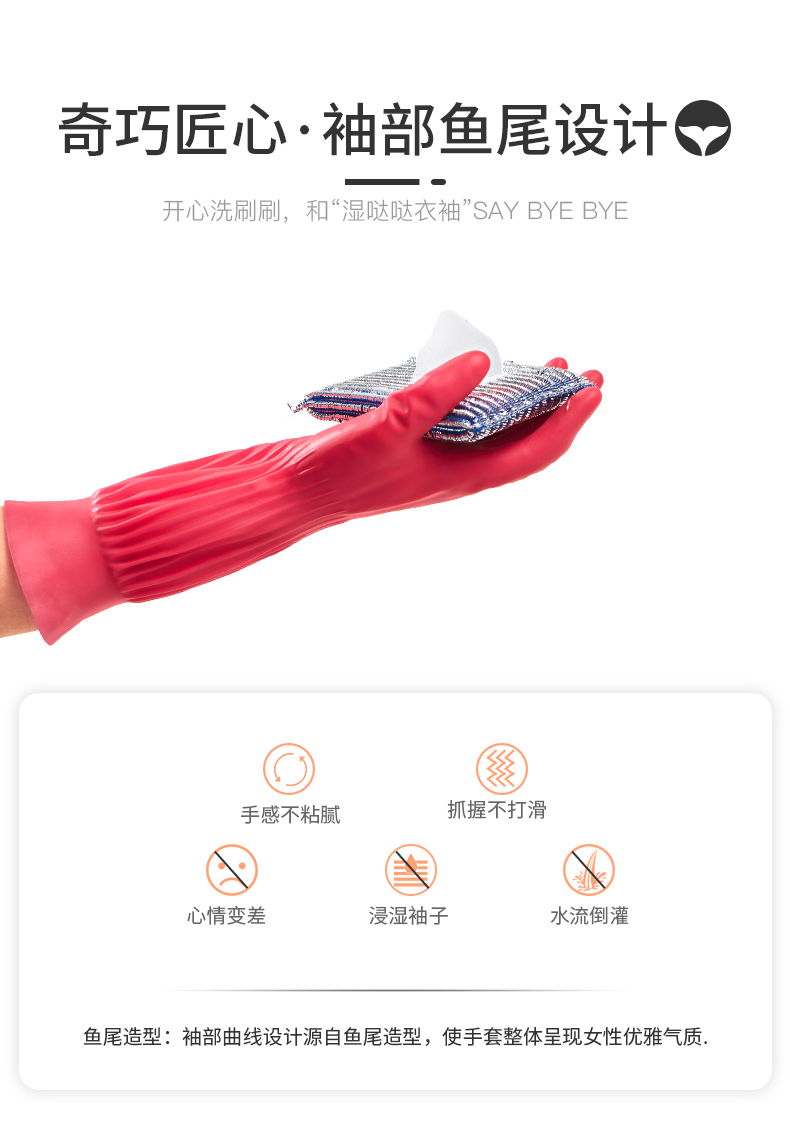 LANON蘭浪WM35魚(yú)尾型乳膠手套圖片2