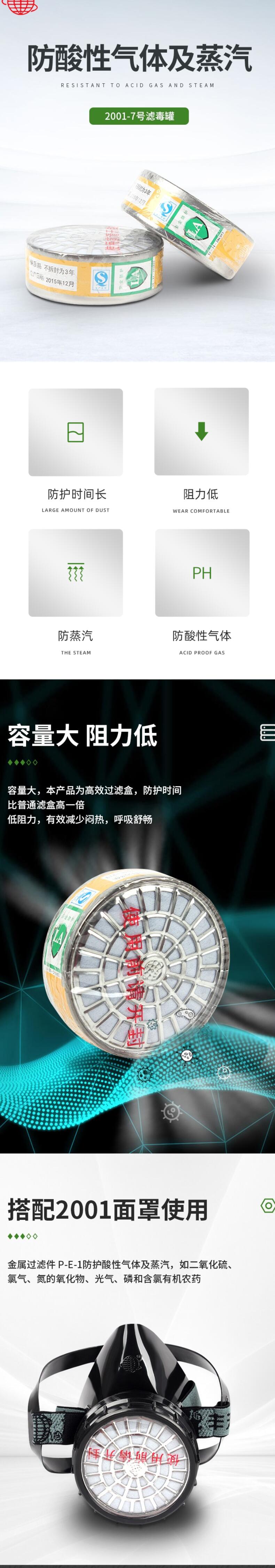 地球2001-7防酸性氣體濾毒盒圖片