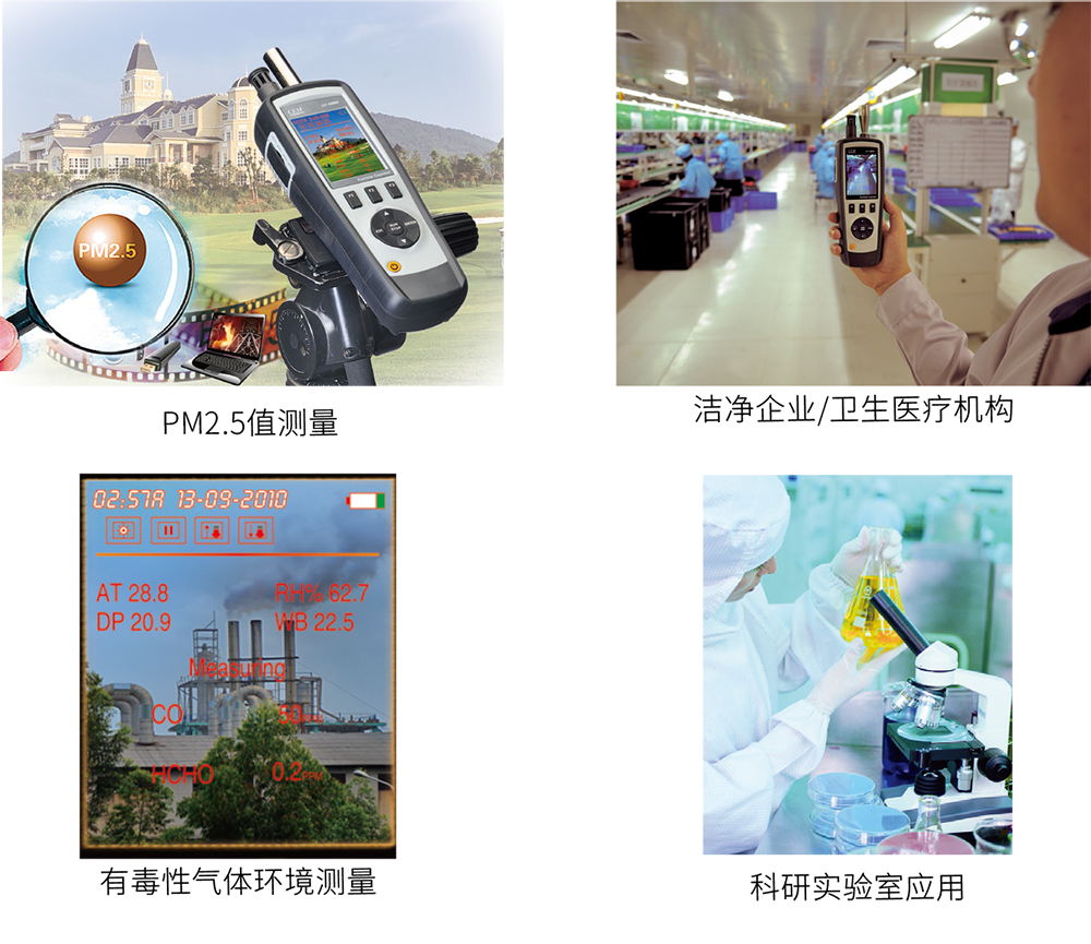 華盛昌DT-9880五合一PM2.5粉塵顆粒物空氣質(zhì)量檢測儀圖片3