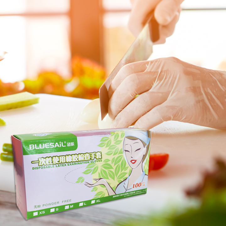 藍(lán)帆醫(yī)療L9024一次性白色乳膠手套圖片