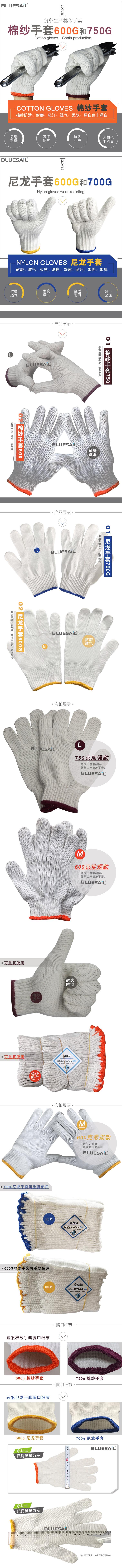 藍(lán)帆醫(yī)療LB600耐磨防滑勞保手套圖片