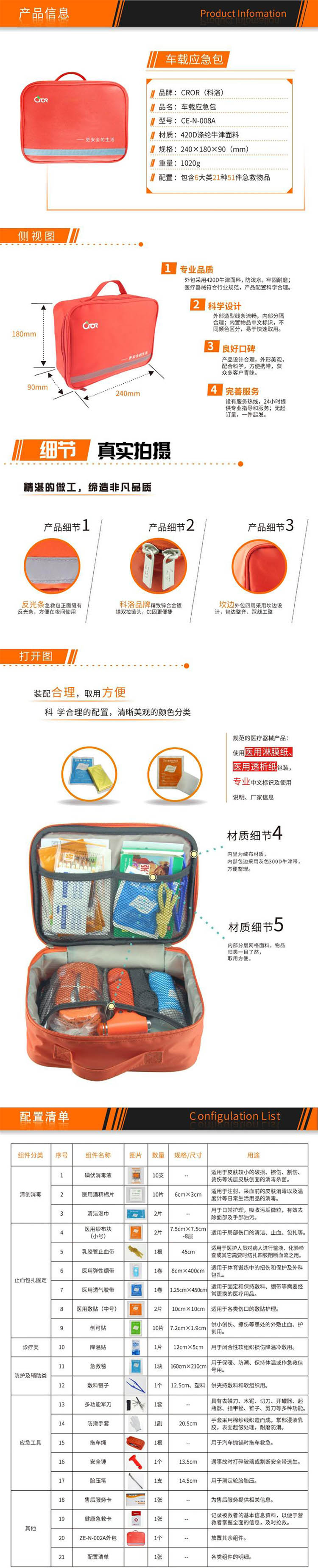 科洛CE-N-008A車載應(yīng)急急救包圖片