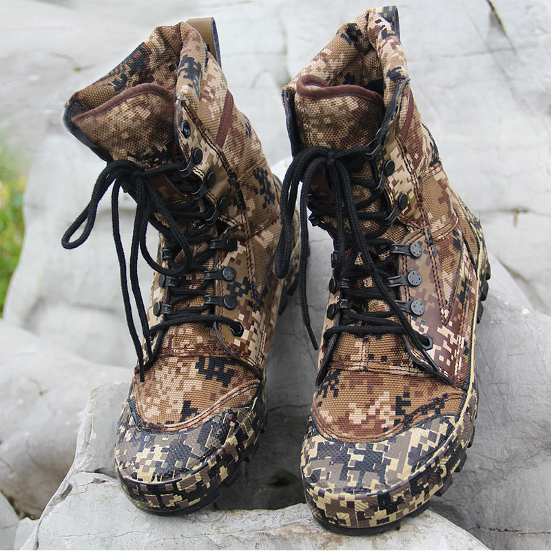 3537超高腰迷彩鞋高幫耐磨一體鞋舌防風(fēng)防沙勞保鞋