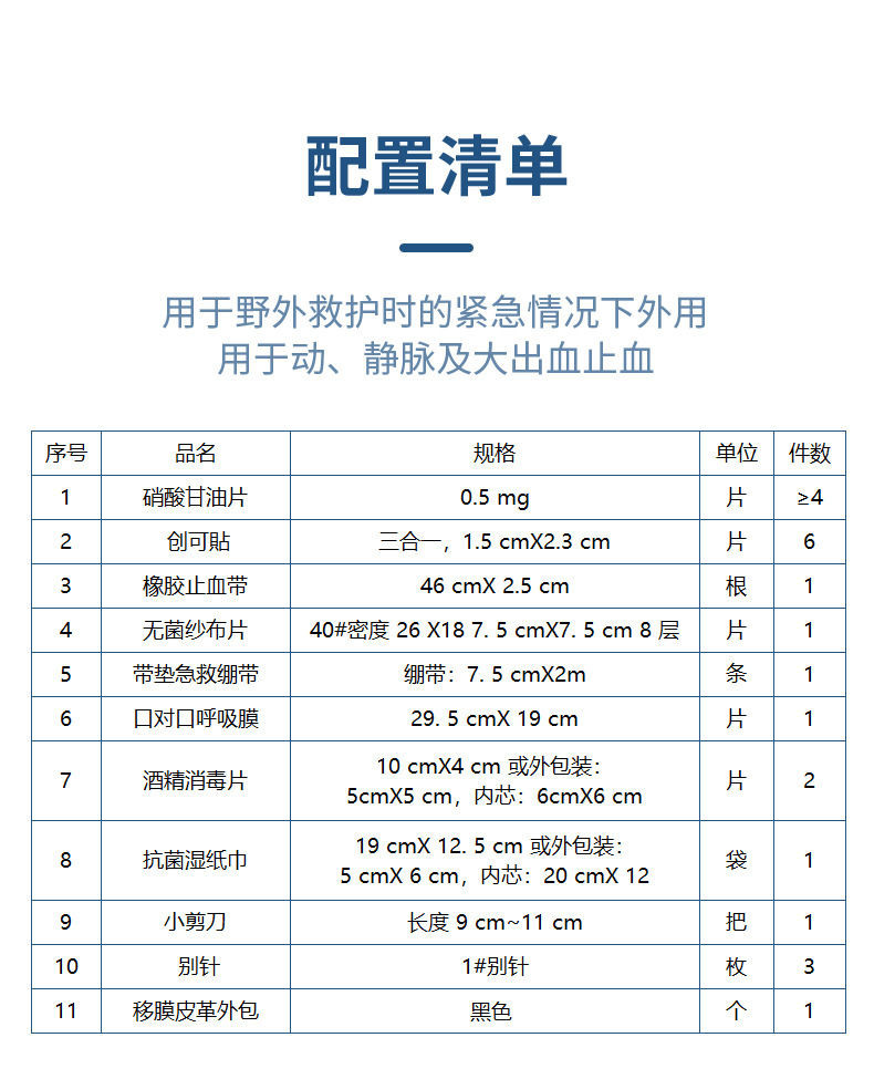 藍帆醫(yī)療便攜車載急救包圖片4