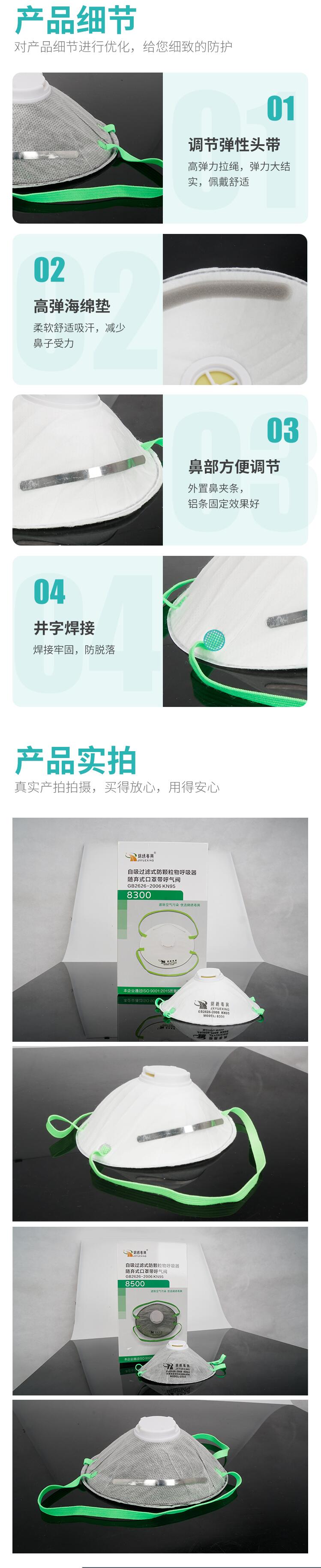 錦繡粵興8500罩杯型活性炭KN95防塵口罩圖片2