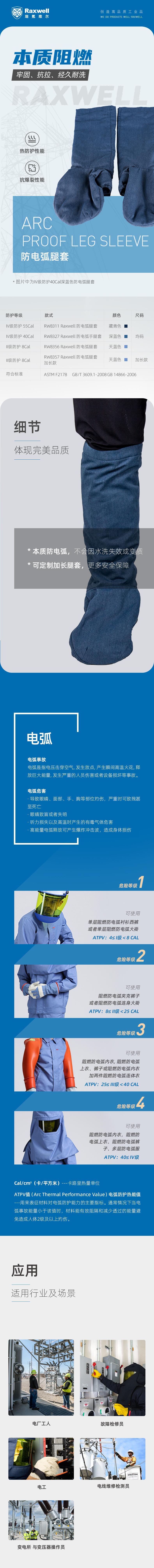 瑞氪維爾RW8327深藍(lán)色防電弧腿套圖片