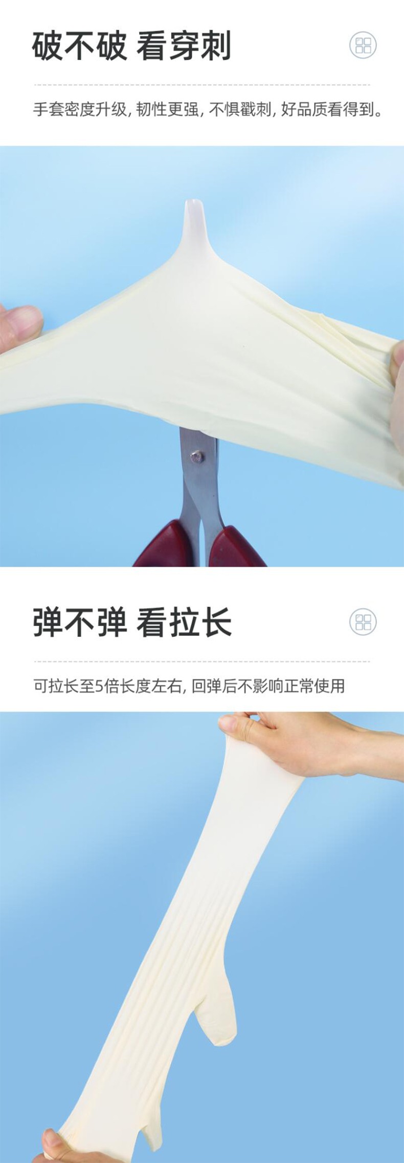 維德醫(yī)療20只一次性檢查乳膠手套圖片2