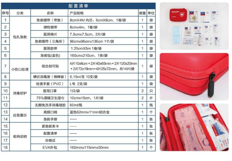 藍帆醫(yī)療HW-E004便攜戶外急救包圖片