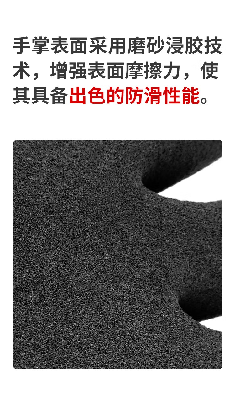恒輝LKX301三層乳膠防滑耐磨勞保手套圖片5