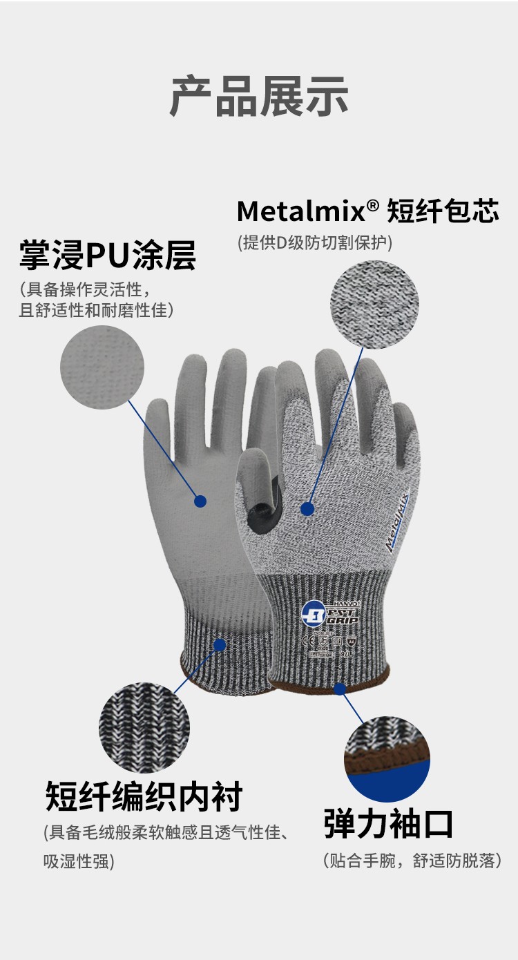 恒輝PE3248Q耐磨5級(jí)防割手套圖片3