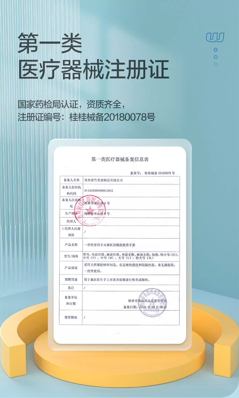 高邦604-010053一次性使用非滅菌醫(yī)用橡膠檢查手套大號L碼2