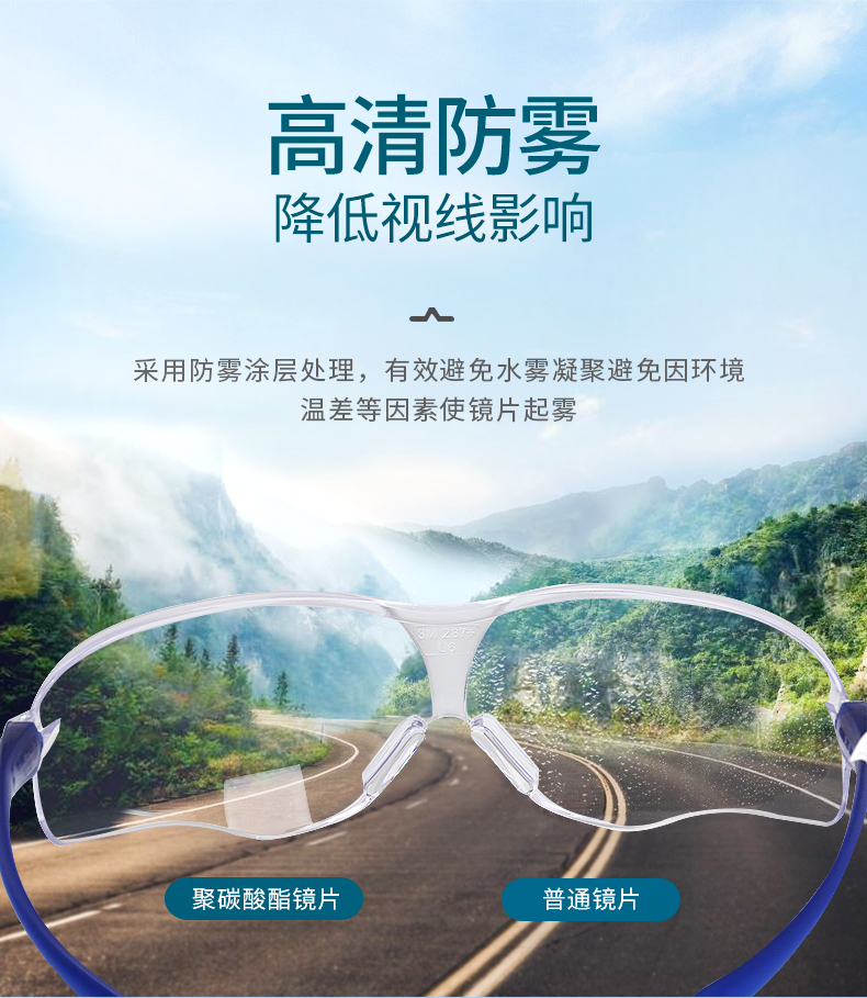 3M10434中國款流線型防護(hù)眼鏡4