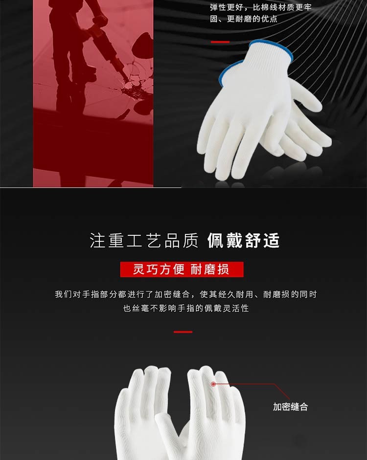 PIP 40-740白色耐磨勞保手套圖片5