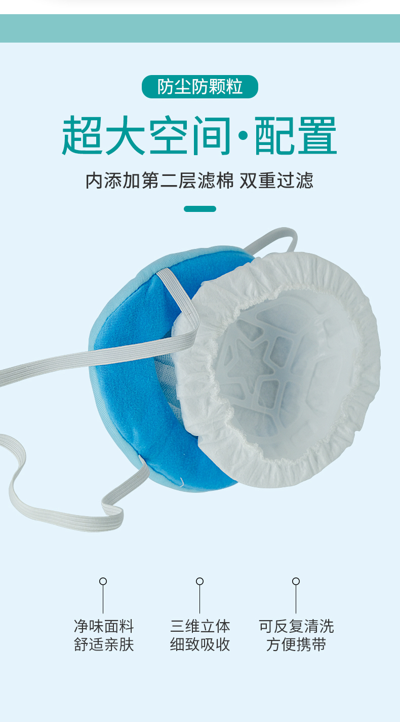 藍(lán)星SC-007頭戴式KN90全棉防塵口罩4