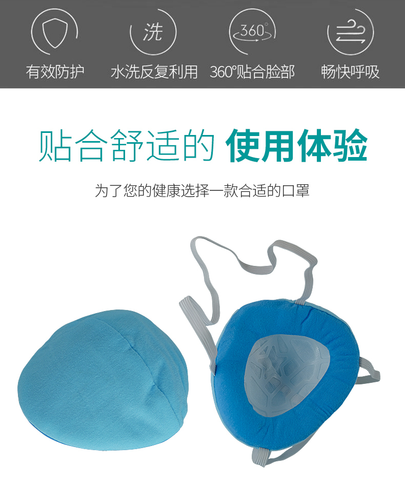 藍星SC-009（IP）頭戴式KN95活性碳全棉防塵口罩2