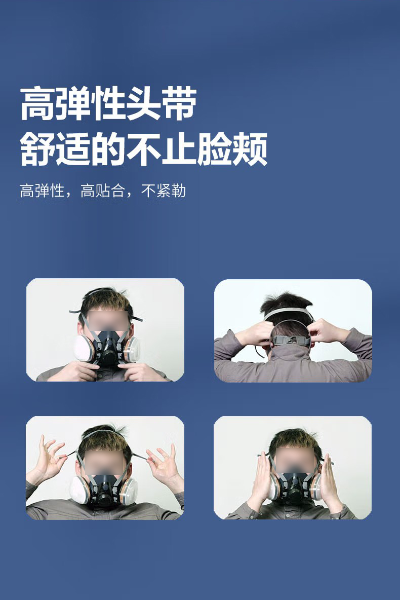 呼享8600雙濾盒硅膠半面罩防毒面具5