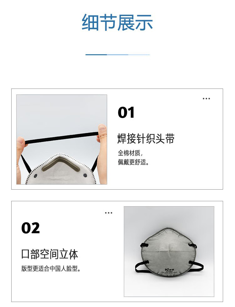呼享HU980C KP95頭戴式活性炭杯型防塵口罩4