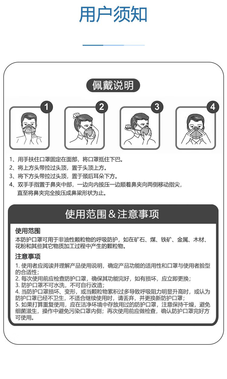 呼享HU980C KP95頭戴式活性炭杯型防塵口罩7