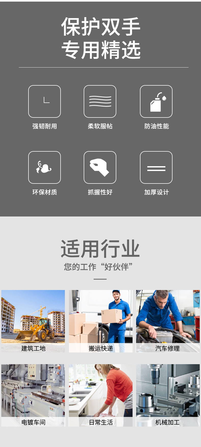 霍尼韋爾2095025橡膠防化手套黑色直筒袖口手套圖片3