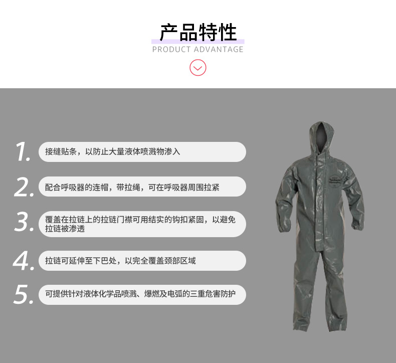 杜邦Tychem6000FR TP198T GY阻燃防化服C級(jí)化學(xué)防護(hù)服灰色2