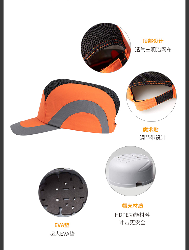 賽銳SR-1028-BL-M輕型防撞帽舒適款中號(hào)4