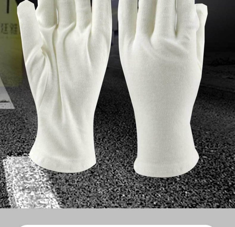 漢盾HD-GP5503滌棉白色禮儀勞保手套2