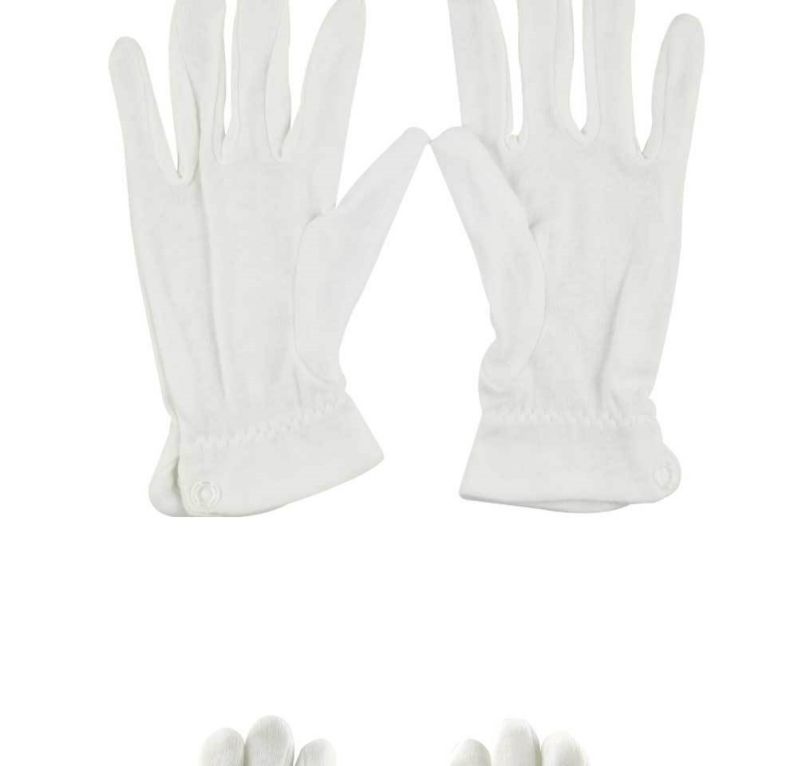 漢盾HD-GP5505滌棉背三筋帶扣白色禮儀勞保手套9