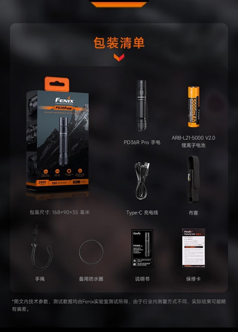 FENIX菲尼克斯PD36R Pro PD系列高性能充電戰(zhàn)術(shù)小直筒手電13.jpg