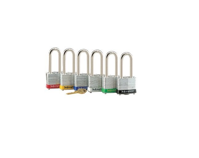 瑪斯特3MCNBLU安全掛鎖藍(lán)色膠圈鋼千層鎖