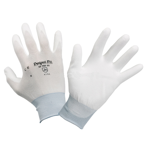 巴固2132255CN尼龍耐磨掌浸PU涂層白色工作手套