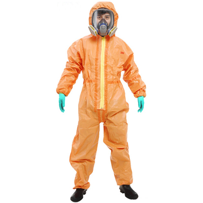 3M4690橙色帶帽連體防護(hù)服