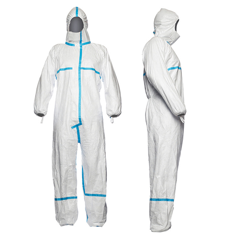 杜邦Tyvek600Plus膠條防護(hù)服帶帽連體D級(jí)防護(hù)服CHA5