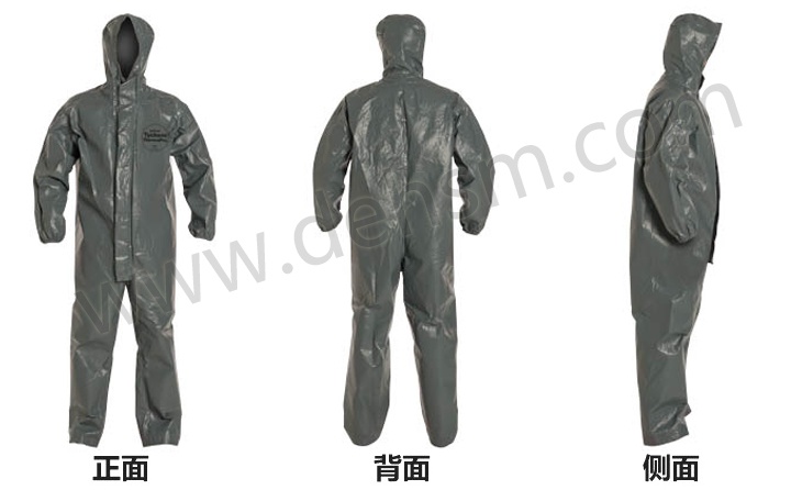 杜邦Tychem ThermoPro阻燃化學(xué)防護(hù)服圖片-正面、反面及側(cè)面