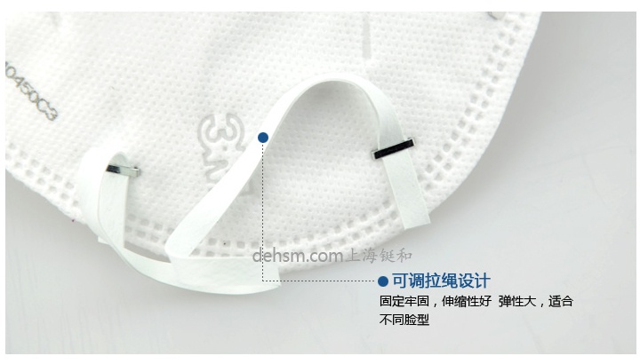  3M9501V KN95防塵口罩可調(diào)節(jié)拉繩設(shè)計