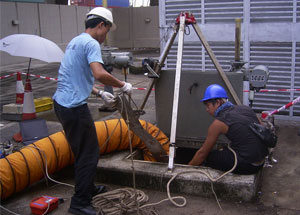 在類似化糞池的密閉空間作業(yè)